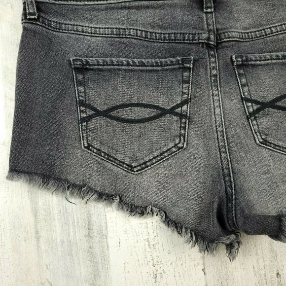 Abercrombie And Fitch Women's  Bootie Shorts Denim Black Size 6 (32x20)EUC - Picture 6 of 7